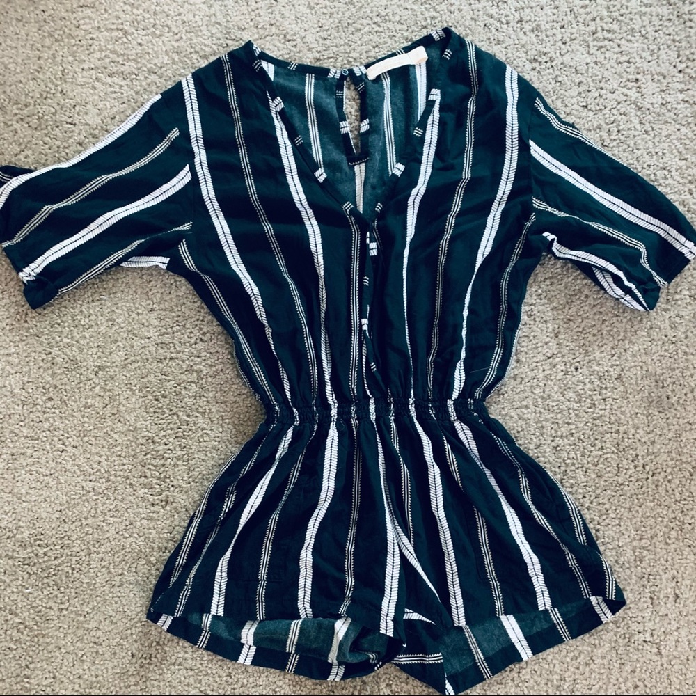 Black Striped Romper - Size Small